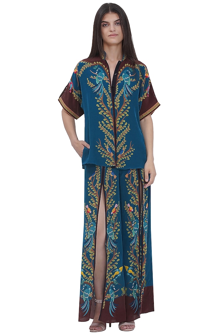 Multi-Colored Crepe Printed Shirt by Limerick By Abirr N' Nanki at Pernia's Pop Up Shop