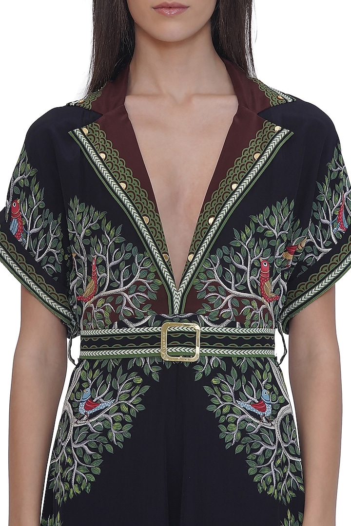 Multi-Colored Crepe Printed & Embroidered Jumpsuit by Limerick By Abirr N' Nanki at Pernia's Pop Up Shop