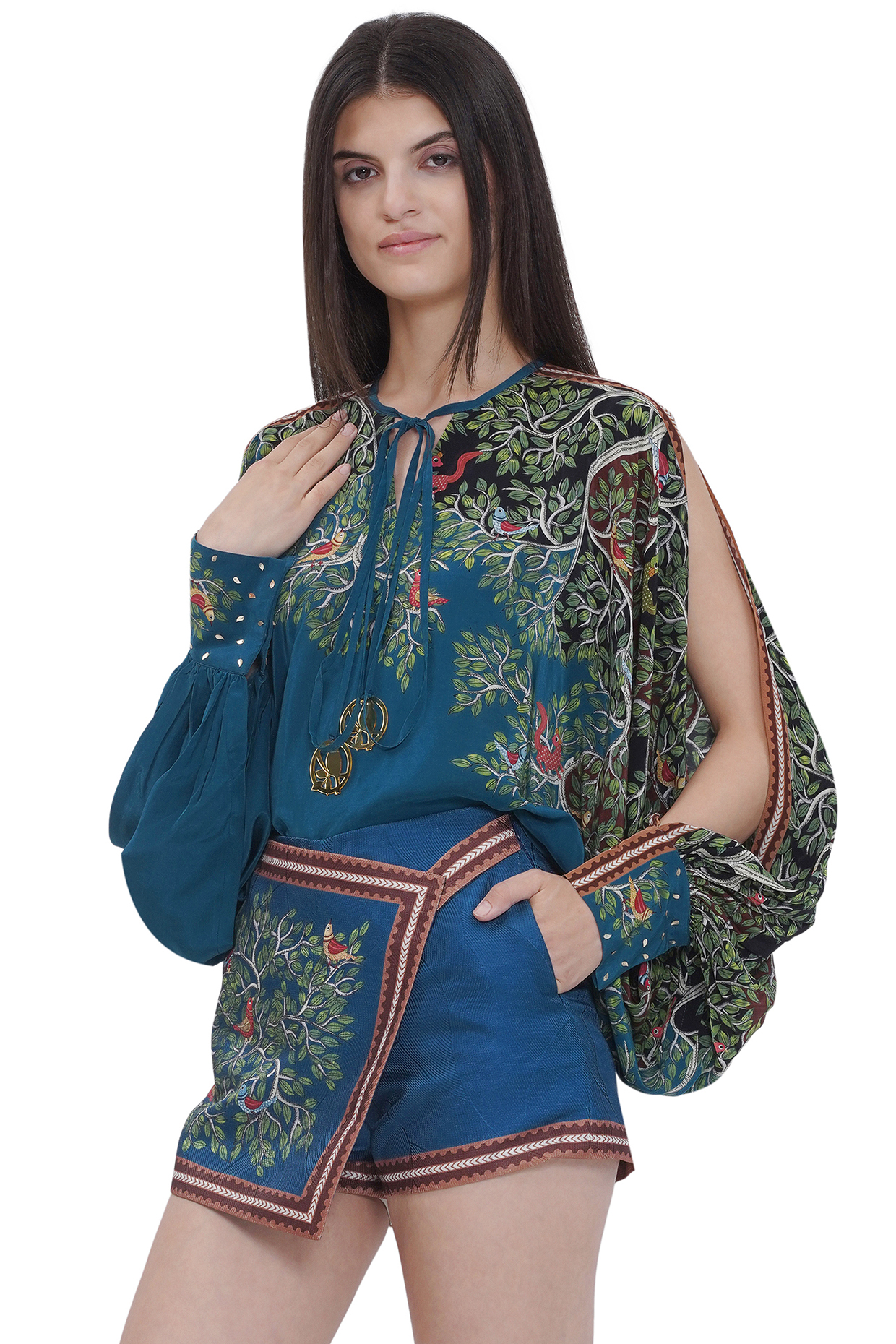Multi-Colored Crepe Printed Balloon Style Top by Limerick By Abirr N' Nanki at Pernia's Pop Up Shop