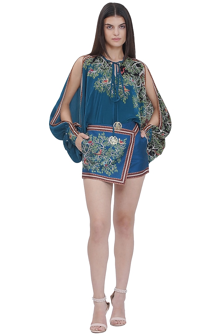 Multi-Colored Crepe Printed Balloon Style Top by Limerick By Abirr N' Nanki at Pernia's Pop Up Shop