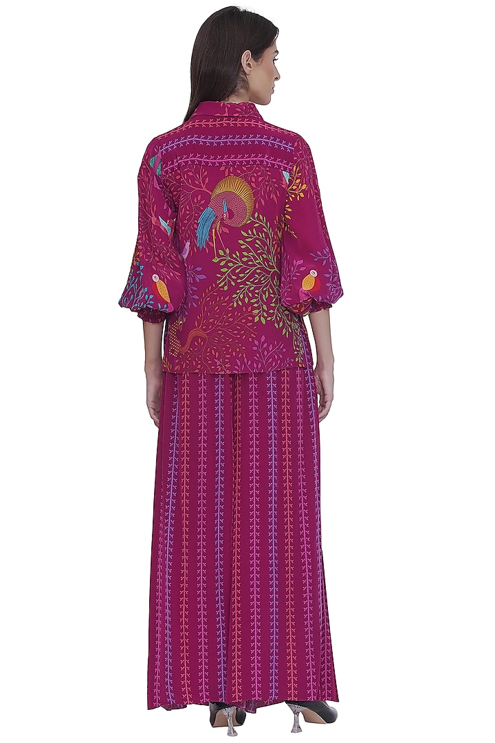 Pnk repe Placement Printed Flared Pants by Limerick By Abirr N' Nanki at Pernia's Pop Up Shop
