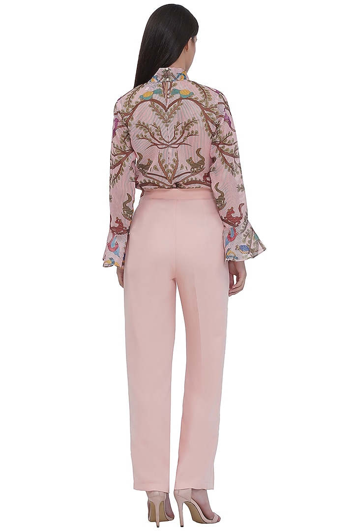Multi-Colored Stripe Textured Organza Sequins Top by Limerick By Abirr N' Nanki at Pernia's Pop Up Shop