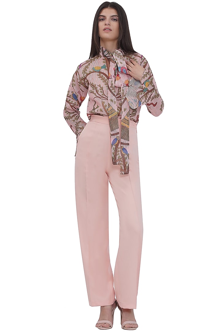 Multi-Colored Stripe Textured Organza Sequins Top by Limerick By Abirr N' Nanki at Pernia's Pop Up Shop