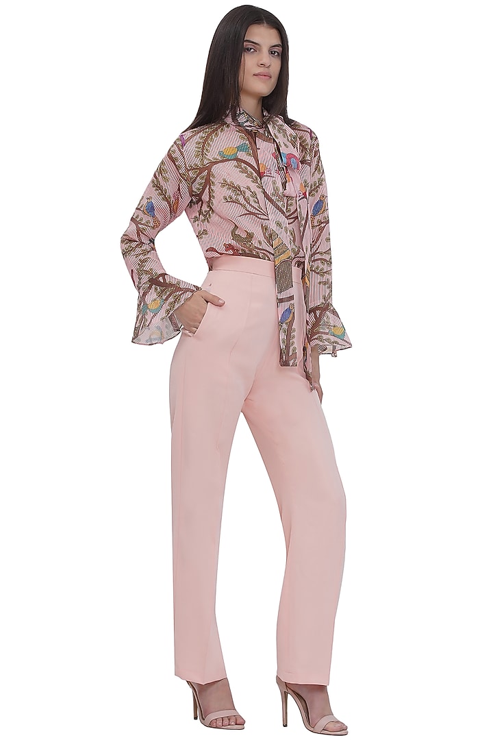 Multi-Colored Stripe Textured Organza Sequins Top by Limerick By Abirr N' Nanki at Pernia's Pop Up Shop