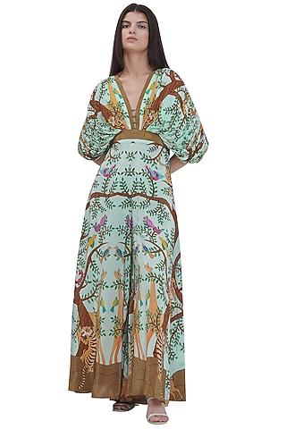 Multi-Colored Crepe Printed Jumpsuit by Limerick By Abirr N' Nanki