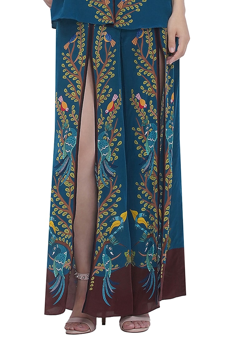 Multi-Colored Brushed Crepe Printed Pants by Limerick By Abirr N' Nanki at Pernia's Pop Up Shop