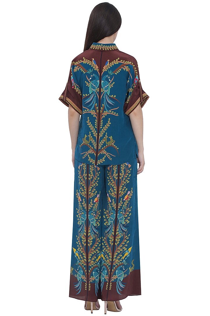 Multi-Colored Brushed Crepe Printed Pants by Limerick By Abirr N' Nanki at Pernia's Pop Up Shop