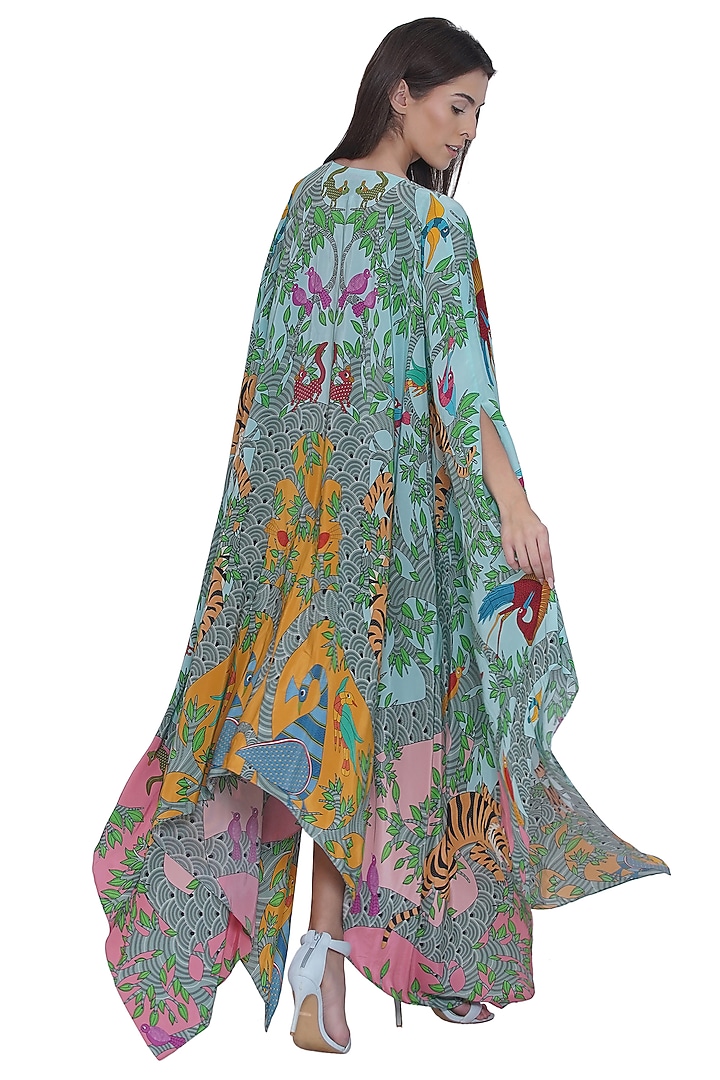 Multi-Colored Crepe Printed Cape by Limerick By Abirr N' Nanki at Pernia's Pop Up Shop