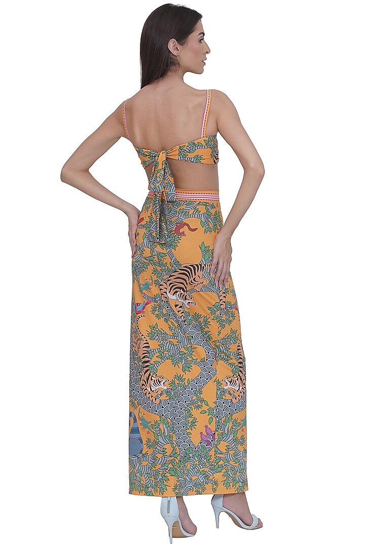 Multi-Colored Spandex & Polyester Printed Skirt Set by Limerick By Abirr N' Nanki at Pernia's Pop Up Shop