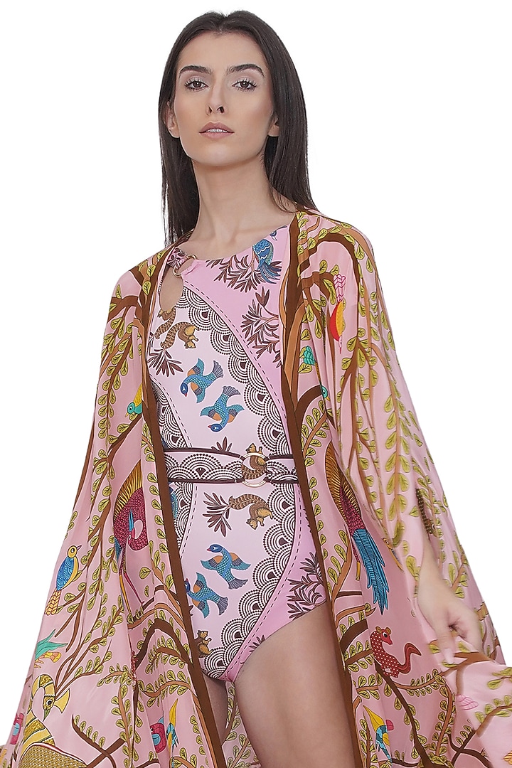 Multi-Colored Crepe Printed Cape by Limerick By Abirr N' Nanki at Pernia's Pop Up Shop
