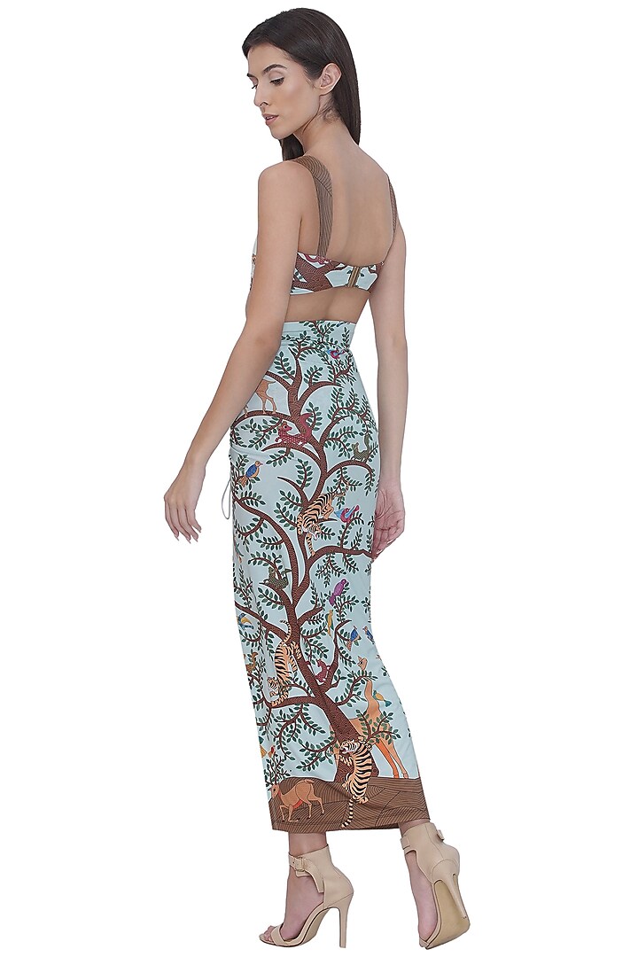 Multi-Colored Spandex Printed Slit Swim Skirt by Limerick By Abirr N' Nanki at Pernia's Pop Up Shop