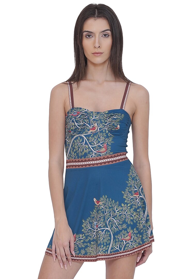 Multi-Colored Spandex Printed Mini Skirt by Limerick By Abirr N' Nanki at Pernia's Pop Up Shop
