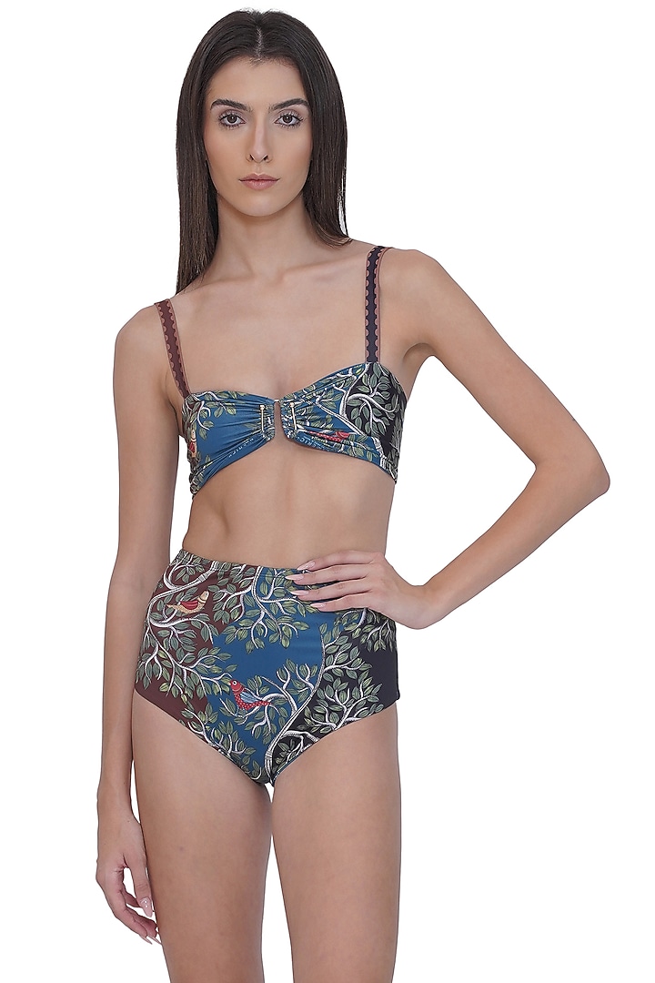 Multi-Colored Spandex Printed Bikini Set by Limerick By Abirr N' Nanki at Pernia's Pop Up Shop