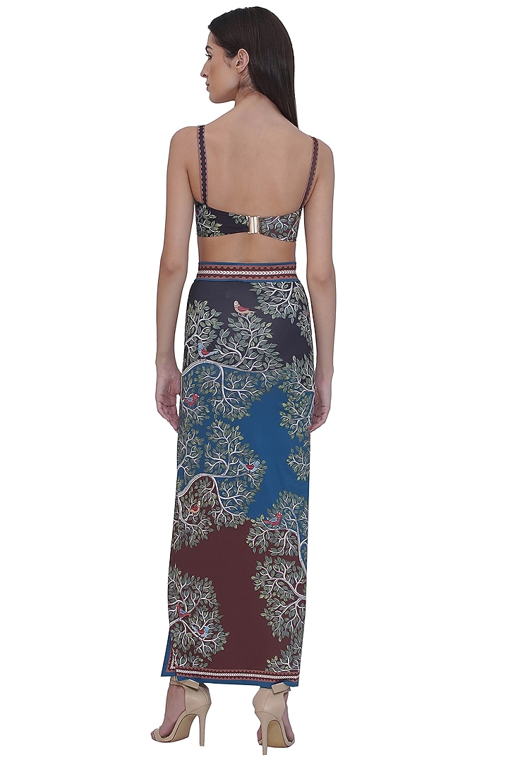 Multi-Colored Spandex Printed Slit Skirt by Limerick By Abirr N' Nanki at Pernia's Pop Up Shop