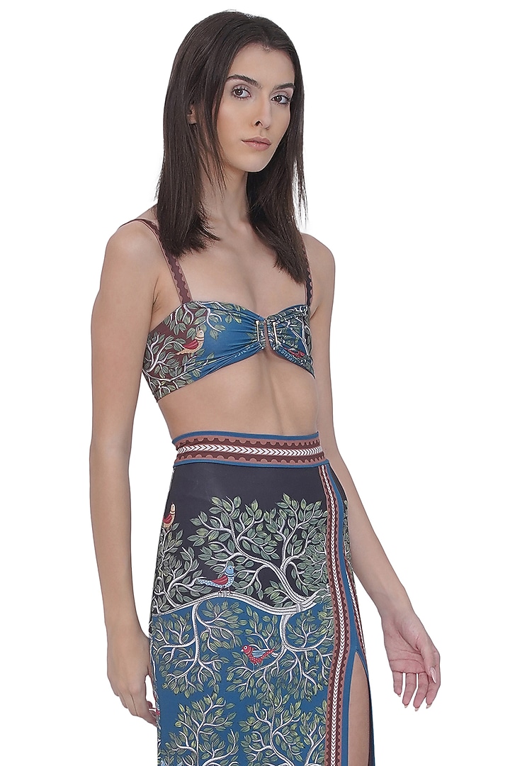 Multi-Colored Spandex Printed Slit Skirt by Limerick By Abirr N' Nanki at Pernia's Pop Up Shop