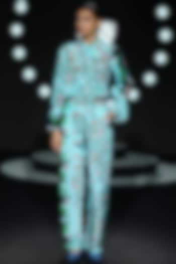 Blue Printed Pants by Limerick By Abirr N' Nanki at Pernia's Pop Up Shop