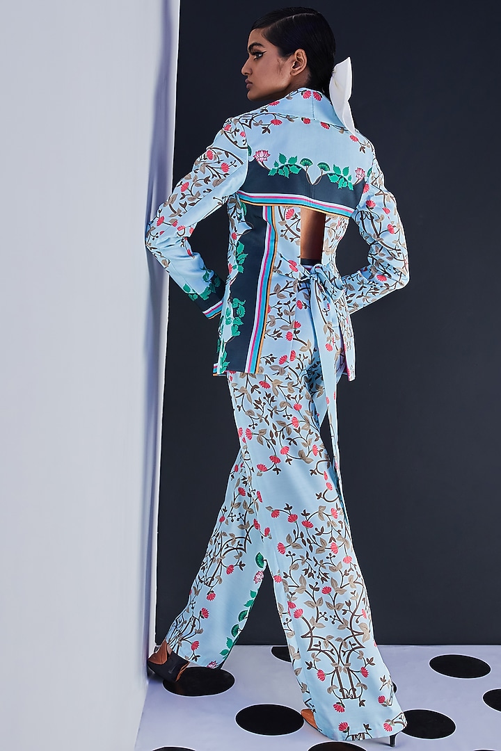 Blue Printed Jacket by Limerick By Abirr N' Nanki at Pernia's Pop Up Shop