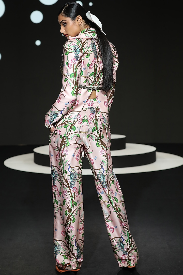 Pink Printed Jacket by Limerick By Abirr N' Nanki at Pernia's Pop Up Shop