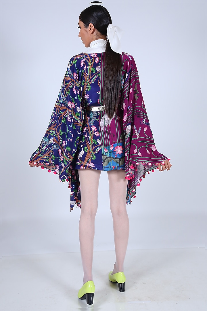 Indigo Blue Embroidered Kaftan by Limerick By Abirr N' Nanki at Pernia's Pop Up Shop
