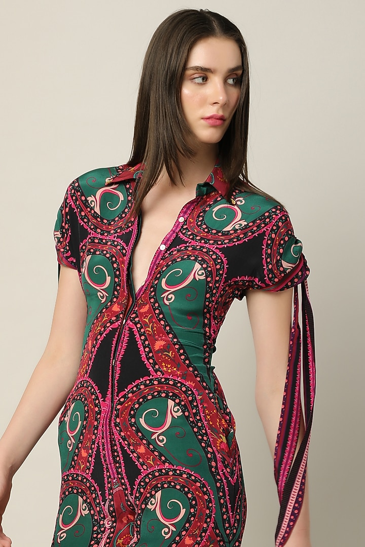 Multi-Colored Crepe Printed Playsuit by Limerick By Abirr N' Nanki at Pernia's Pop Up Shop
