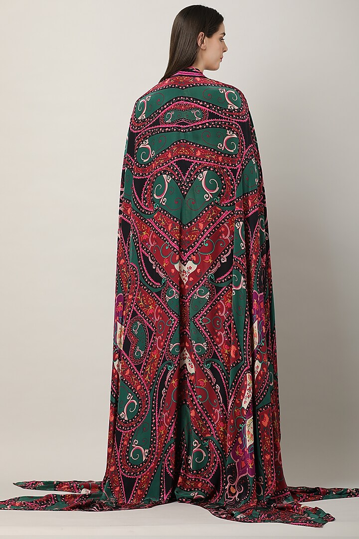 Multi-Colored Crepe Printed Cape by Limerick By Abirr N' Nanki at Pernia's Pop Up Shop