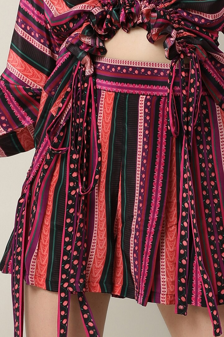 Multi-Colored Crepe Printed Shorts by Limerick By Abirr N' Nanki at Pernia's Pop Up Shop
