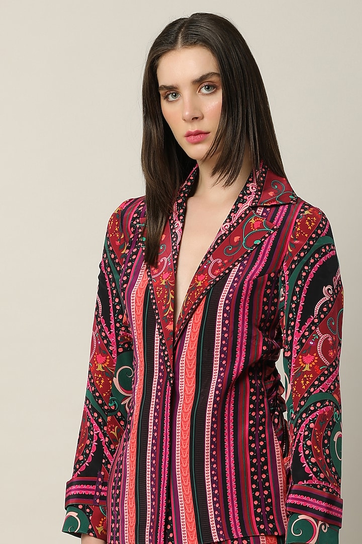 Multi-Colored Crepe Printed Jacket by Limerick By Abirr N' Nanki at Pernia's Pop Up Shop