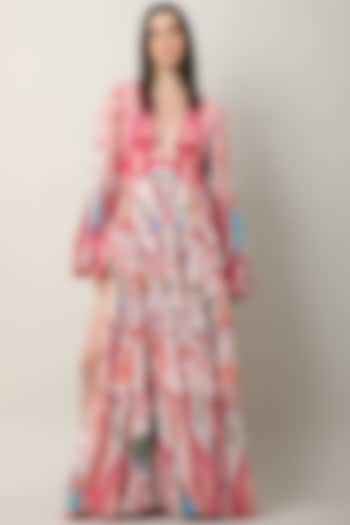 Multi-Colored Crepe Printed & Embroidered Vacation Dress by Limerick By Abirr N' Nanki at Pernia's Pop Up Shop