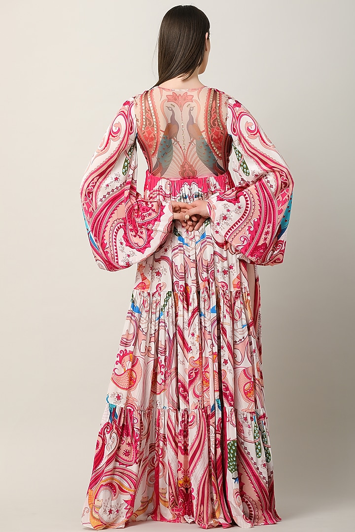 Multi-Colored Crepe Printed & Embroidered Vacation Dress by Limerick By Abirr N' Nanki at Pernia's Pop Up Shop