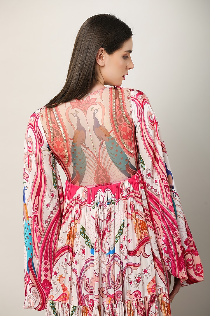 Multi-Colored Crepe Printed & Embroidered Vacation Dress by Limerick By Abirr N' Nanki at Pernia's Pop Up Shop