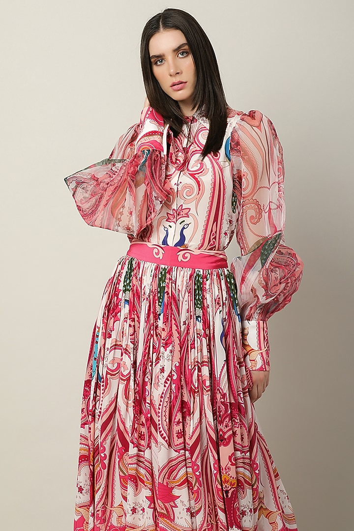 Multi-Colored Crepe Printed Skirt by Limerick By Abirr N' Nanki at Pernia's Pop Up Shop