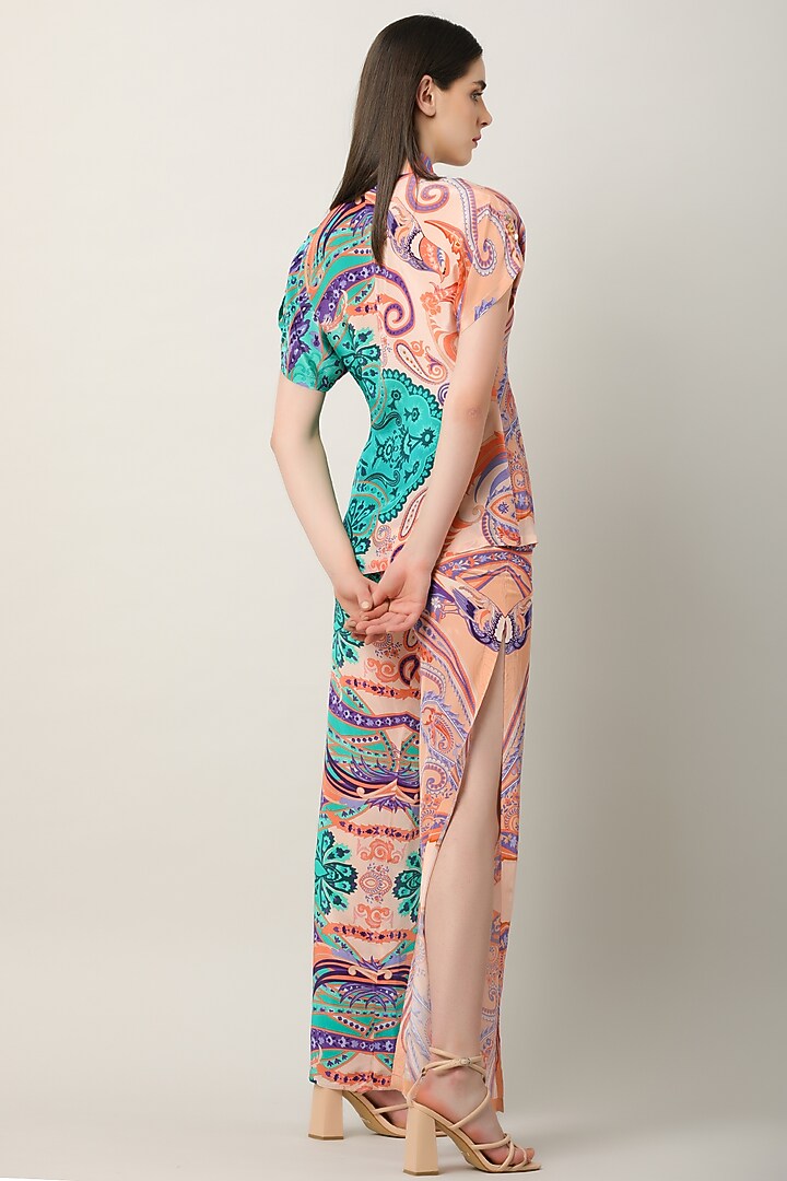 Multi-Colored Crepe Printed Shirt by Limerick By Abirr N' Nanki at Pernia's Pop Up Shop