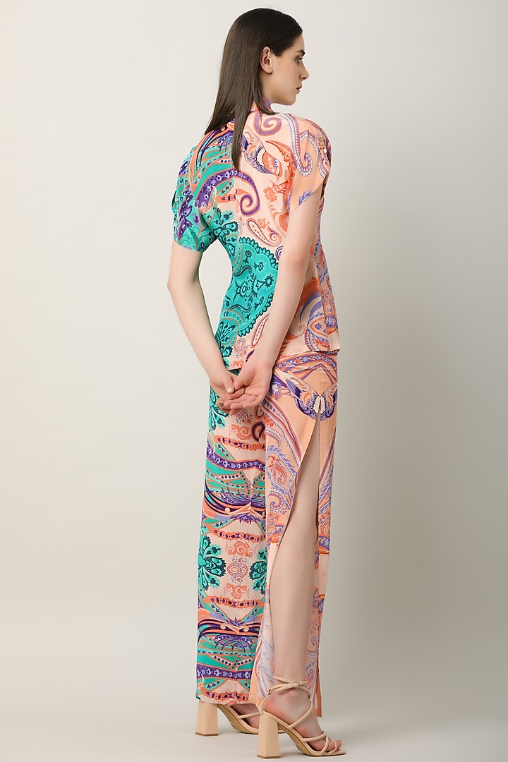 Multi-Colored Crepe Printed Flared Pants by Limerick By Abirr N' Nanki at Pernia's Pop Up Shop