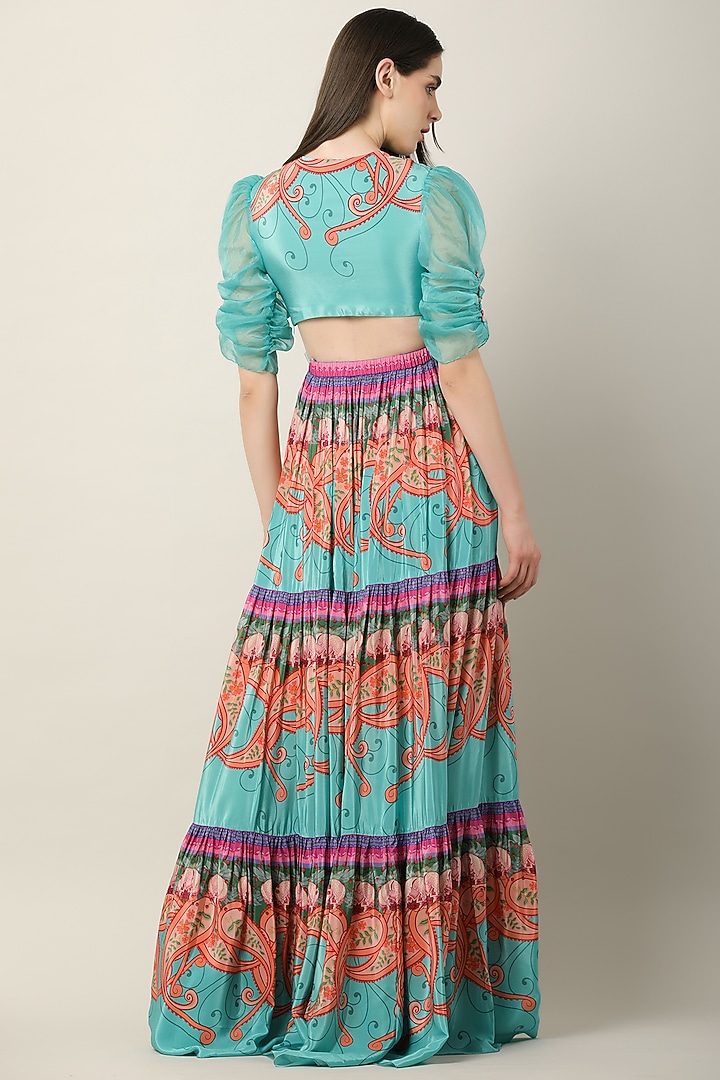 Multi-Colored Crepe Printed Maxi Vacation Dress by Limerick By Abirr N' Nanki at Pernia's Pop Up Shop