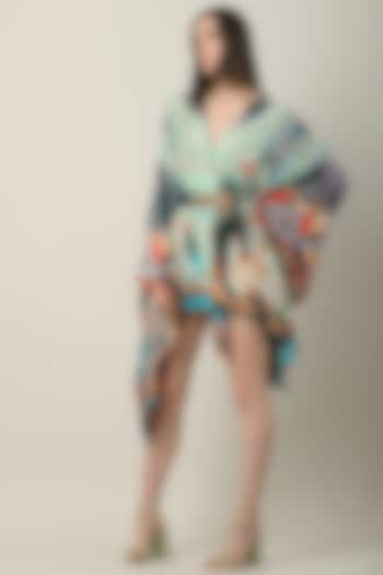Multi-Colored Crepe Printed Kaftan Summer Dress by Limerick By Abirr N' Nanki at Pernia's Pop Up Shop