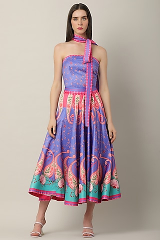 Purple Silk Printed Top by Limerick By Abirr N' Nanki