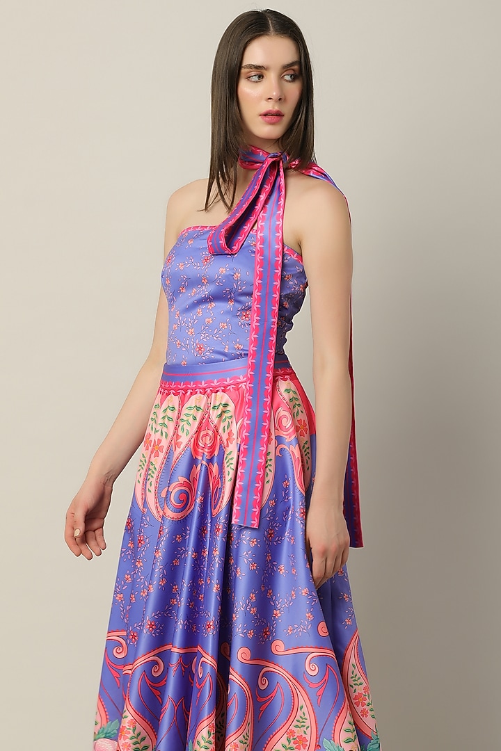 Purple Silk Printed Top by Limerick By Abirr N' Nanki at Pernia's Pop Up Shop