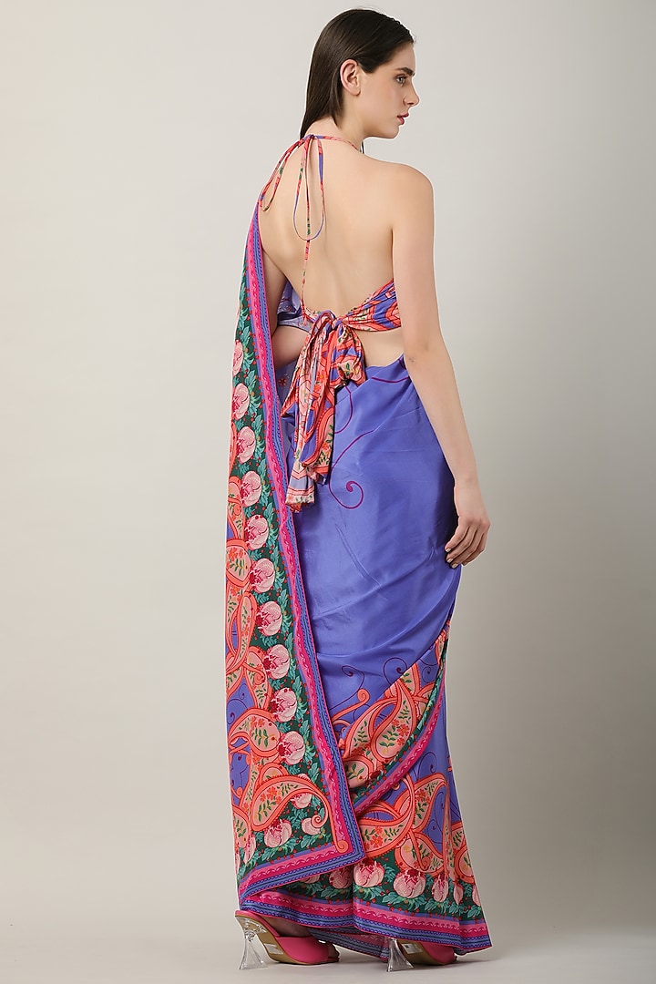 Purple Crepe Printed Blouse by Limerick By Abirr N' Nanki at Pernia's Pop Up Shop