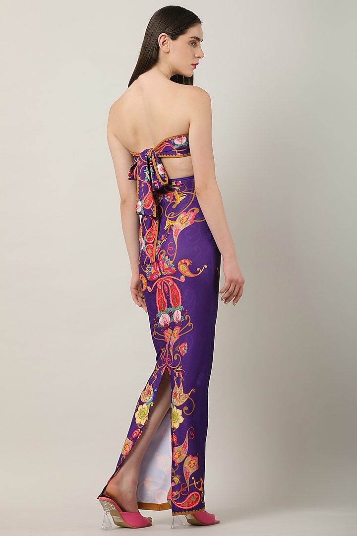 Deep Purple Spandex Printed Vacation Dress by Limerick By Abirr N' Nanki at Pernia's Pop Up Shop