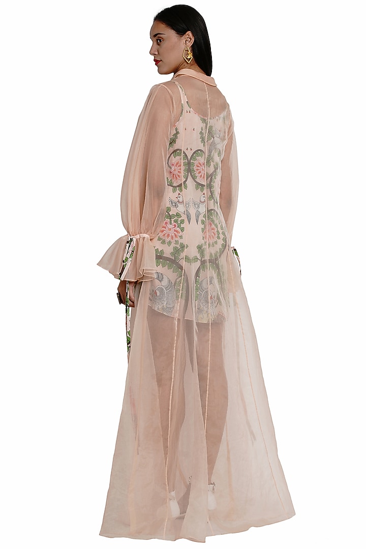 Blush Pink Jacket With Printed Summer Dress by Limerick By Abirr N' Nanki at Pernia's Pop Up Shop