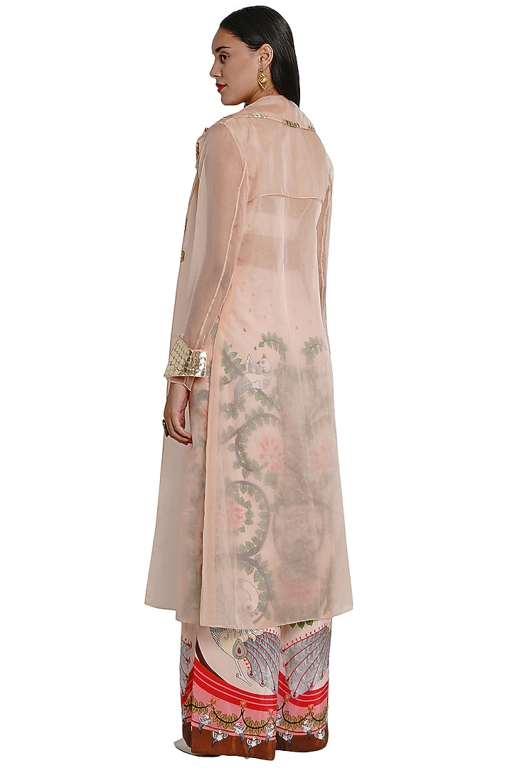 Blush Pink Embroidered Jacket by Limerick By Abirr N' Nanki at Pernia's Pop Up Shop