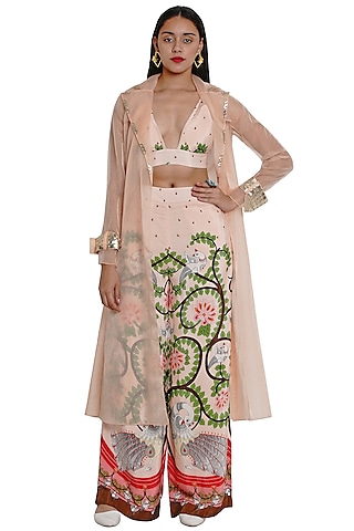 Blush Pink Printed Bustier by Limerick By Abirr N' Nanki