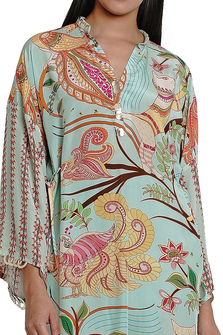 Pistachio Green Printed Kurta by Limerick By Abirr N' Nanki at Pernia's Pop Up Shop