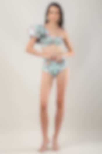 Multi-Colored Polyester & Spandex Printed Bikini Set by Limerick By Abirr N' Nanki at Pernia's Pop Up Shop