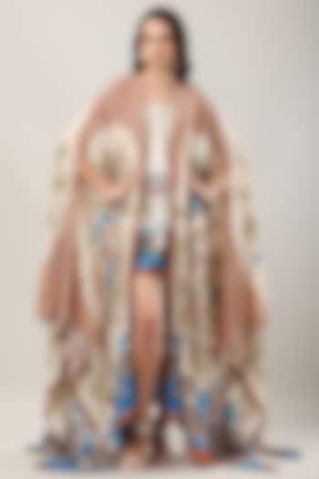 Multi-Colored Crepe Printed Cape by Limerick By Abirr N' Nanki at Pernia's Pop Up Shop