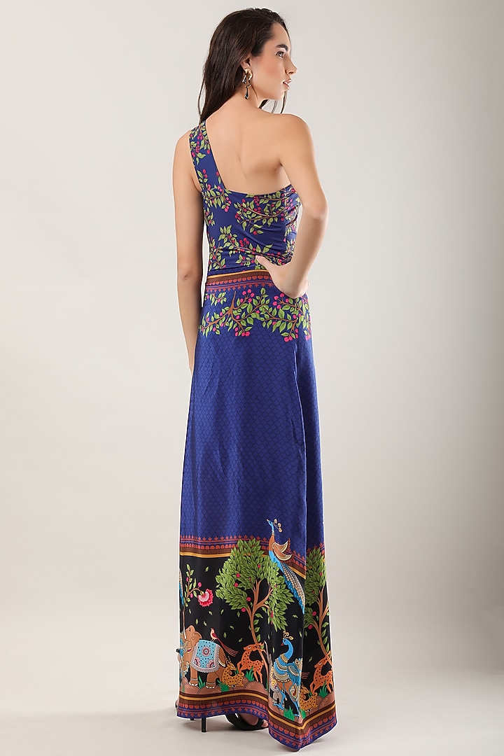 Black Crepe Printed Sarong by Limerick By Abirr N' Nanki at Pernia's Pop Up Shop