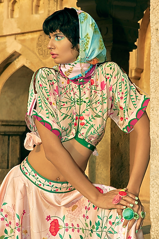 Multi-Coloured Crepe Embroidered Statement Shirt by Limerick By Abirr N' Nanki
