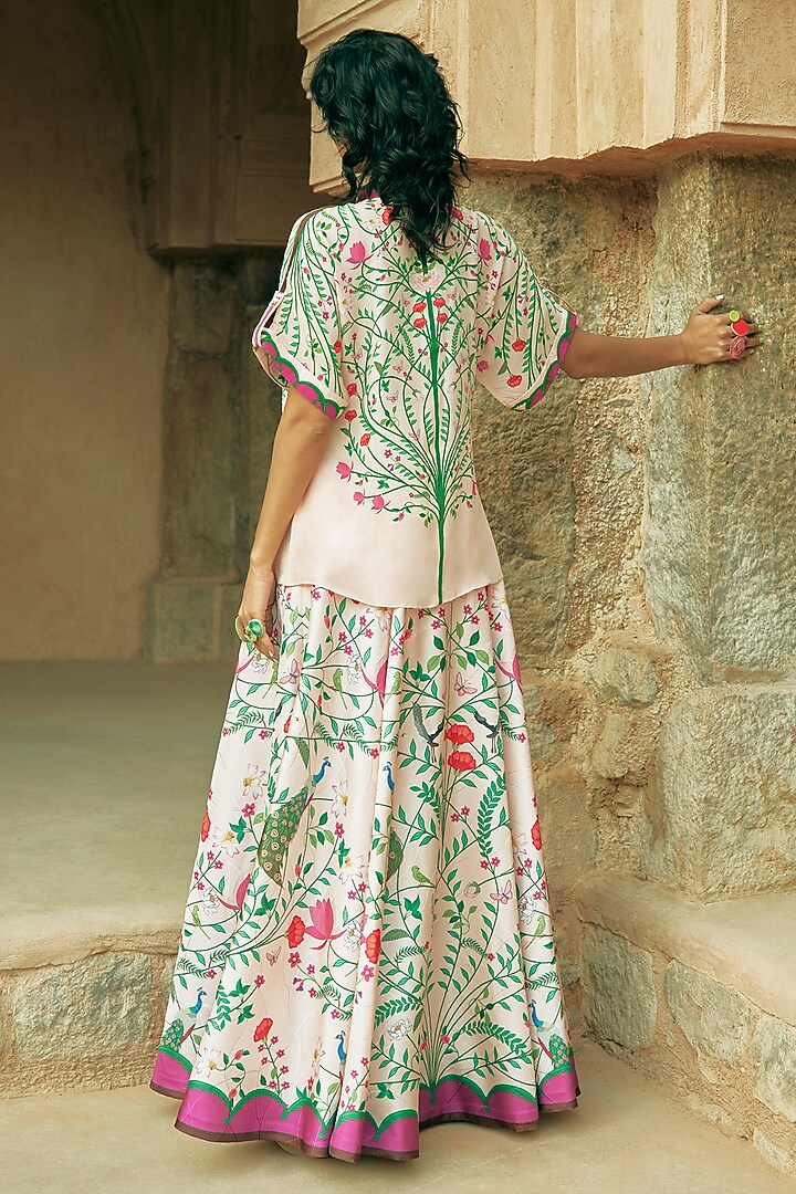 Multi-Coloured Crepe Embroidered Statement Shirt by Limerick By Abirr N' Nanki at Pernia's Pop Up Shop