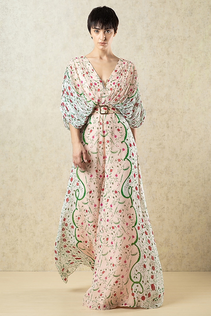 Multi-Coloured Georgette Floral Printed Jumpsuit by Limerick By Abirr N' Nanki at Pernia's Pop Up Shop