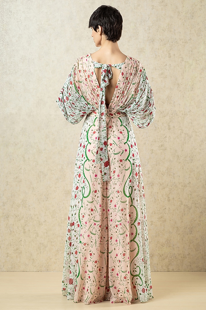 Multi-Coloured Georgette Floral Printed Jumpsuit by Limerick By Abirr N' Nanki at Pernia's Pop Up Shop